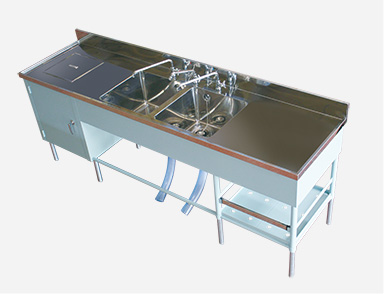 2槽式調理流し台（ダスト付）